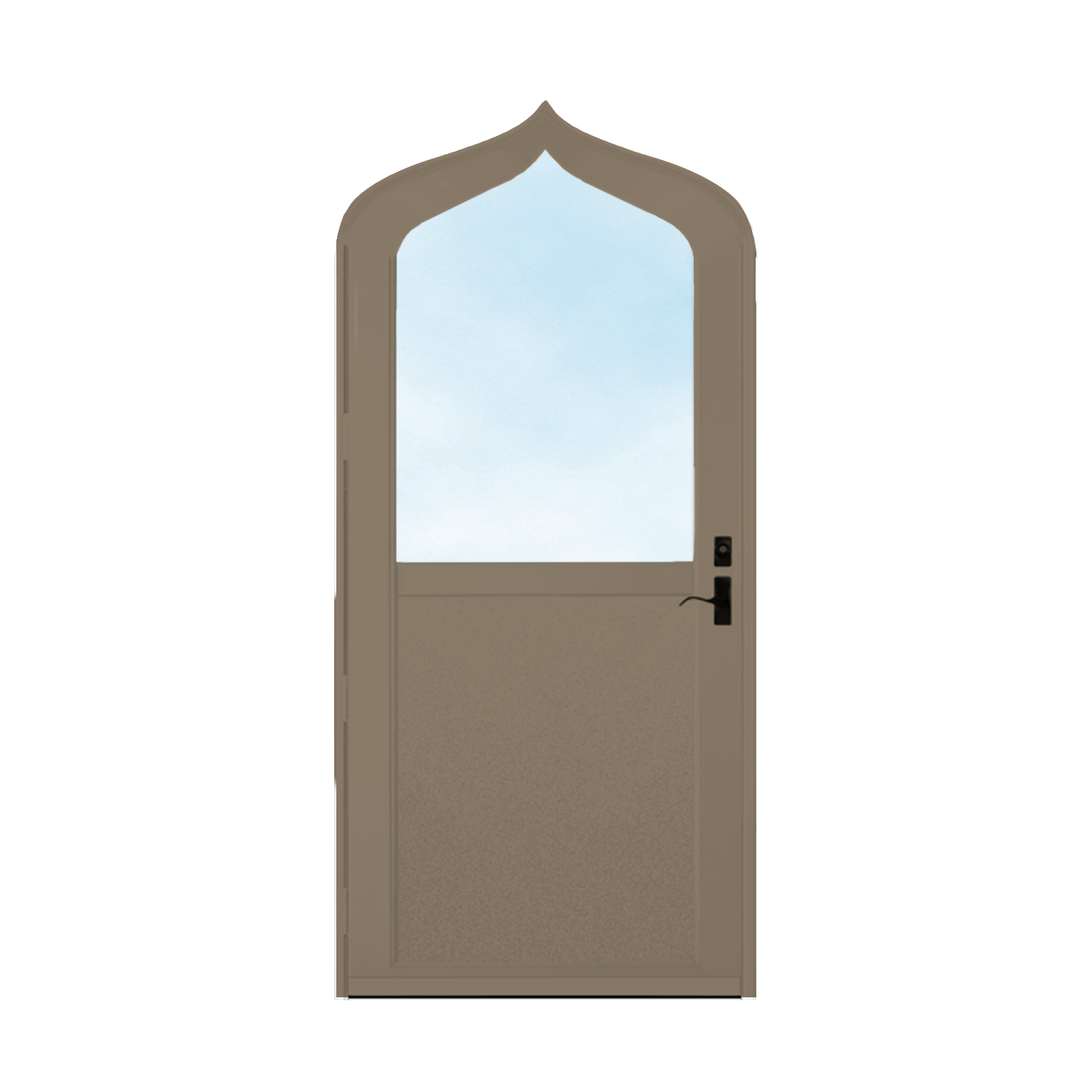 Arch Top Storm Door - 1/2 View With Flat Style