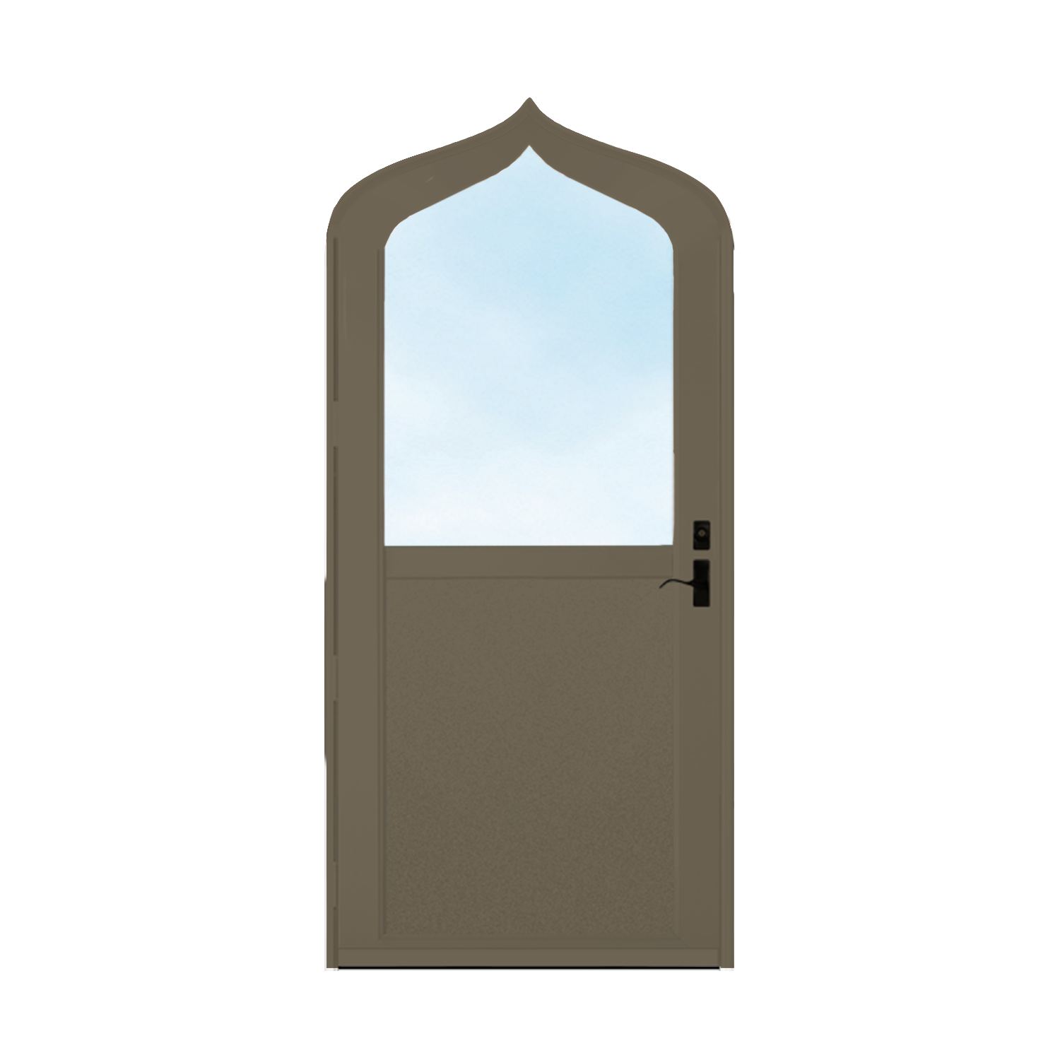 Arch Top Storm Door - 1/2 View With Flat Style