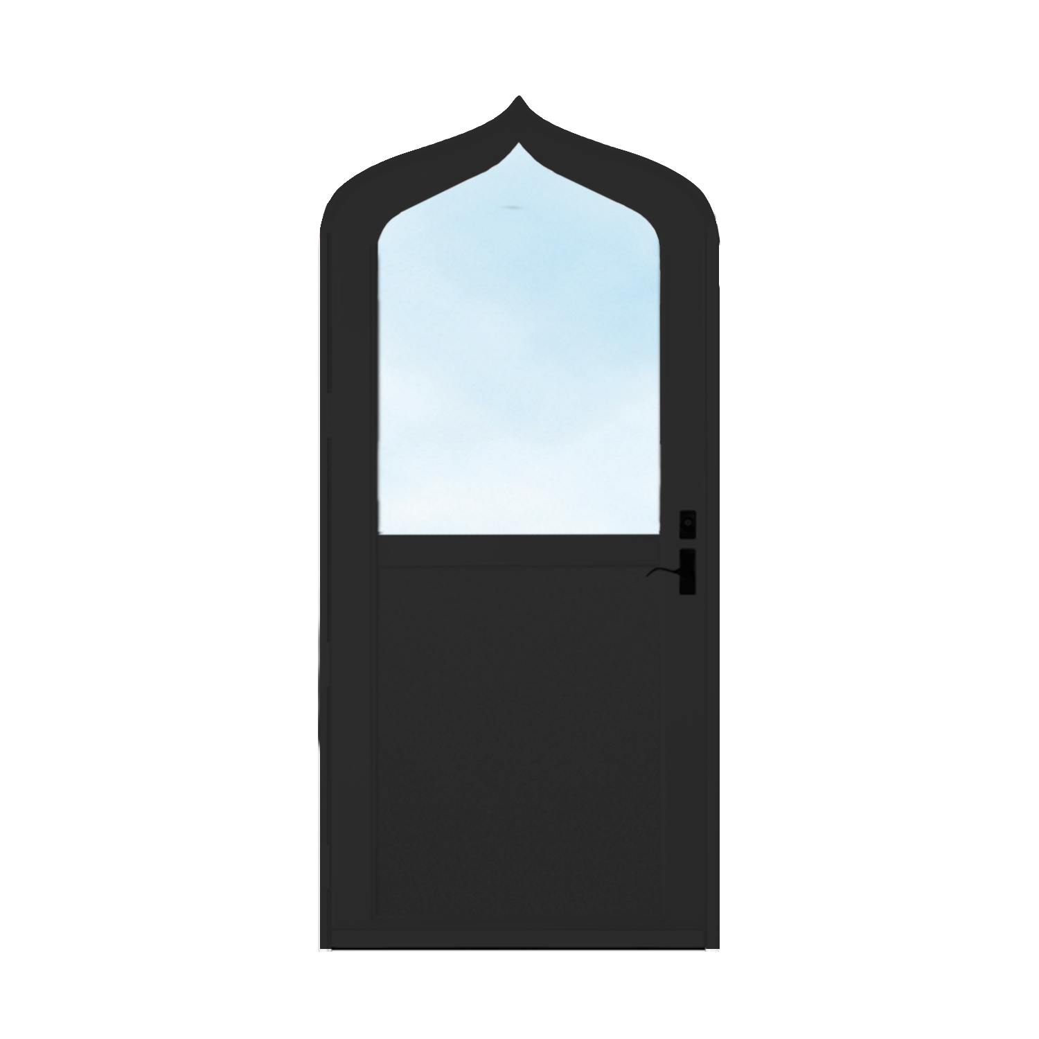 Arch Top Storm Door - 1/2 View With Flat Style