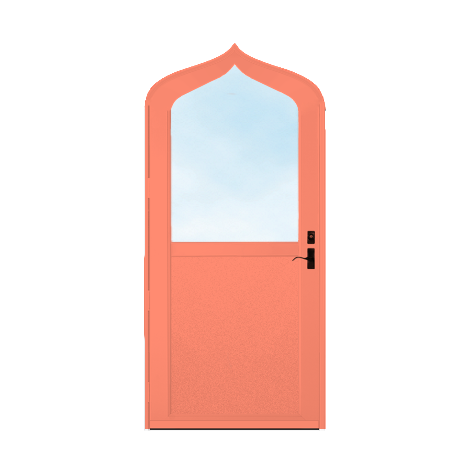 Arch Top Storm Door - 1/2 View With Flat Style