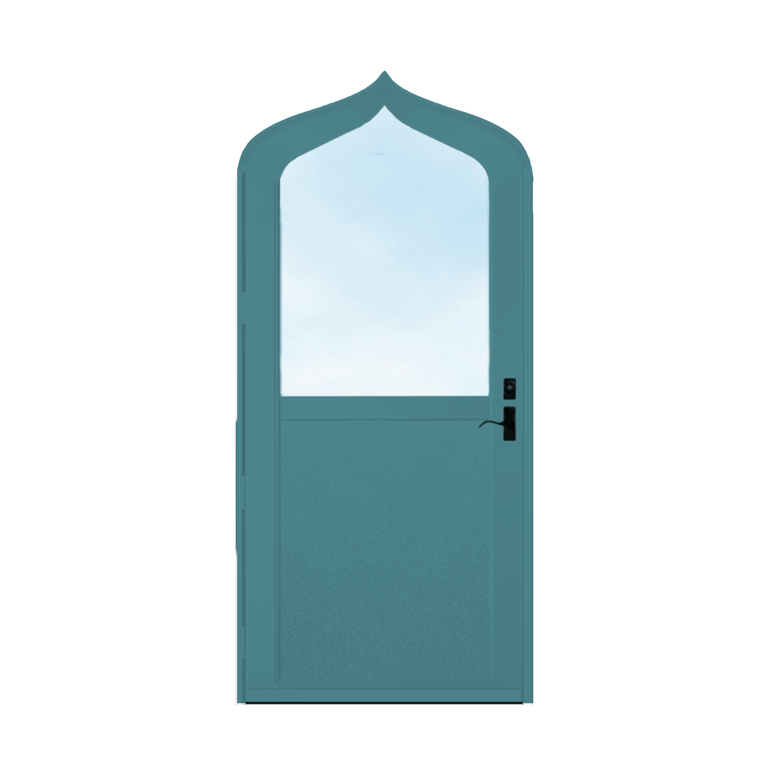 Arch Top Storm Door - 1/2 View With Flat Style