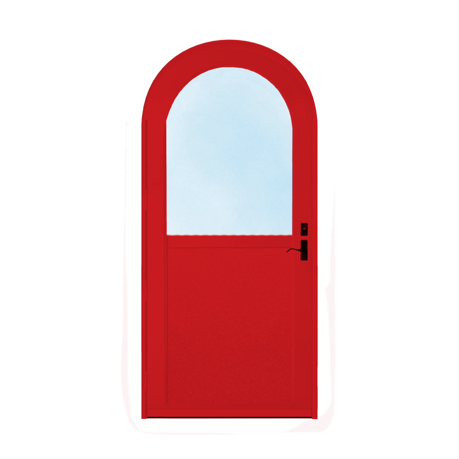 Arch Top Storm Door - 1/2 View With Flat Style