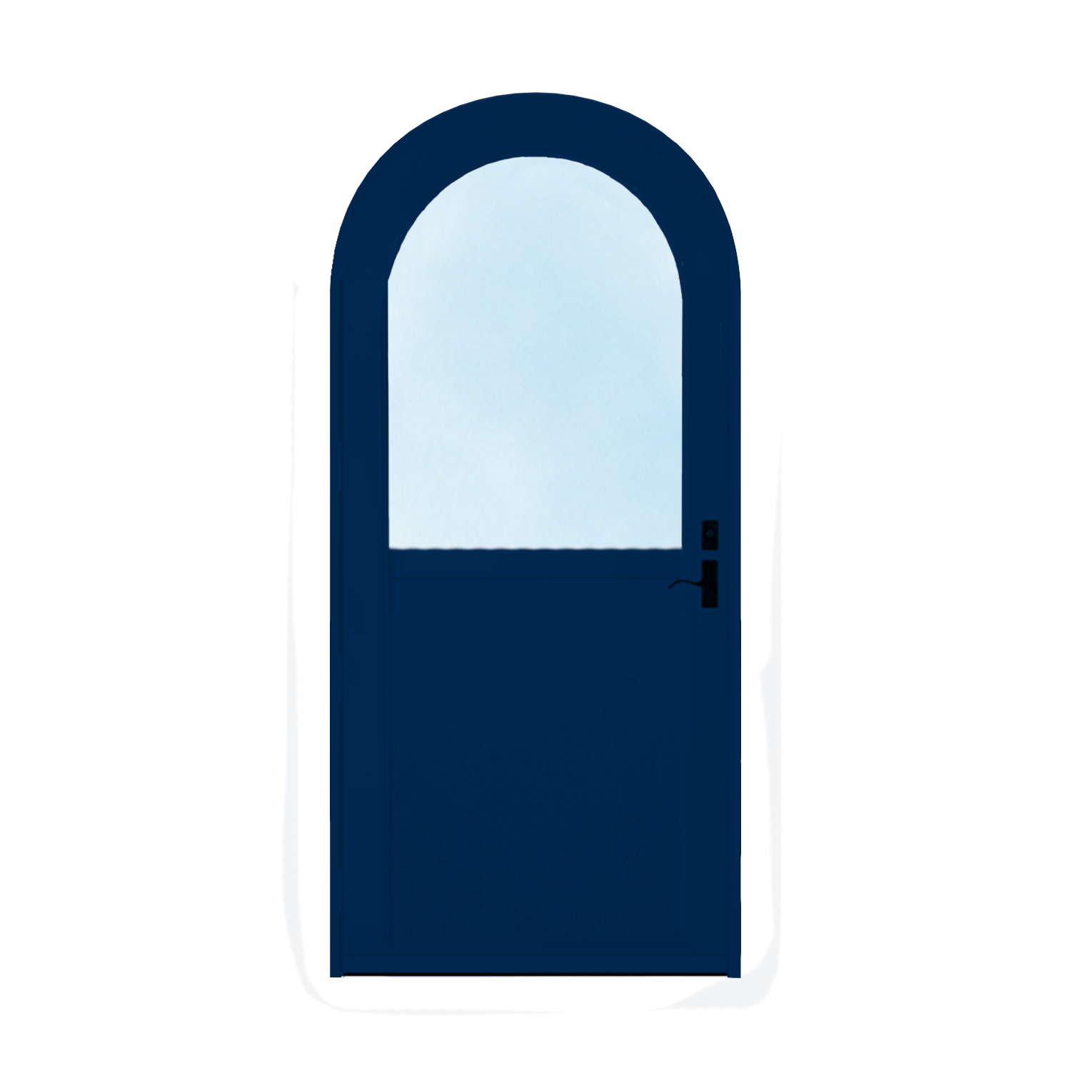 Arch Top Storm Door - 1/2 View With Flat Style