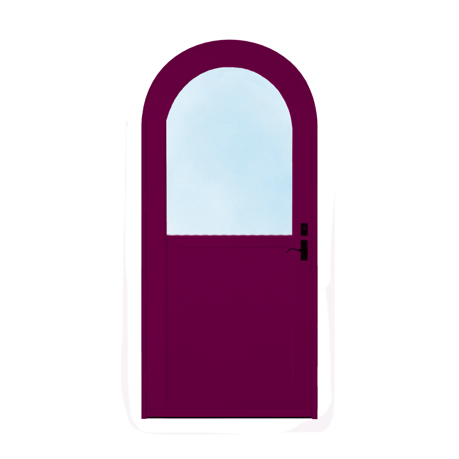 Arch Top Storm Door - 1/2 View With Flat Style