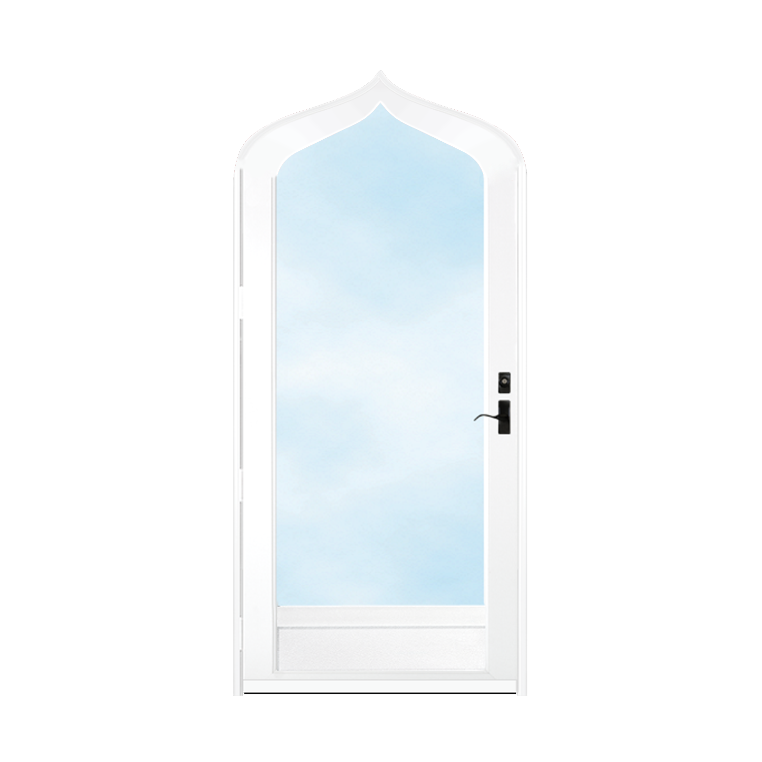 Arch Top Storm Door -Full View W/Kickplate
