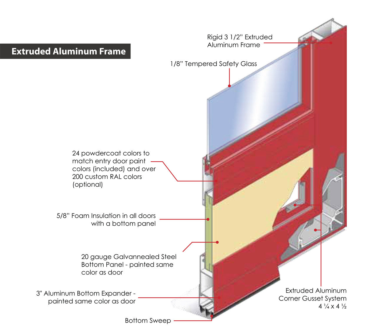 Arch Top Storm Door - 1/2 View With Flat Style